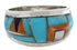 Turquoise Multicolor Genuine Sterling Silver Ring Size 8-1/2 EX50877